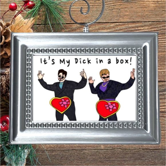 SNL Dick In A Box Justin Timberlake Andy Samberg Christmas Ornament - Picture 1 of 2